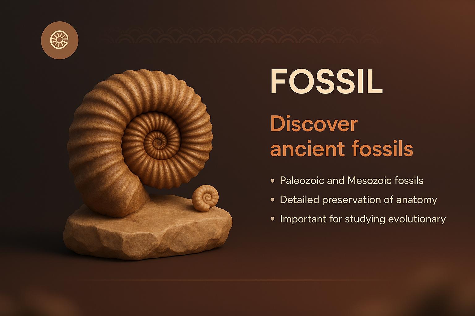 3D Illustration of a Fossil with Detailed Features