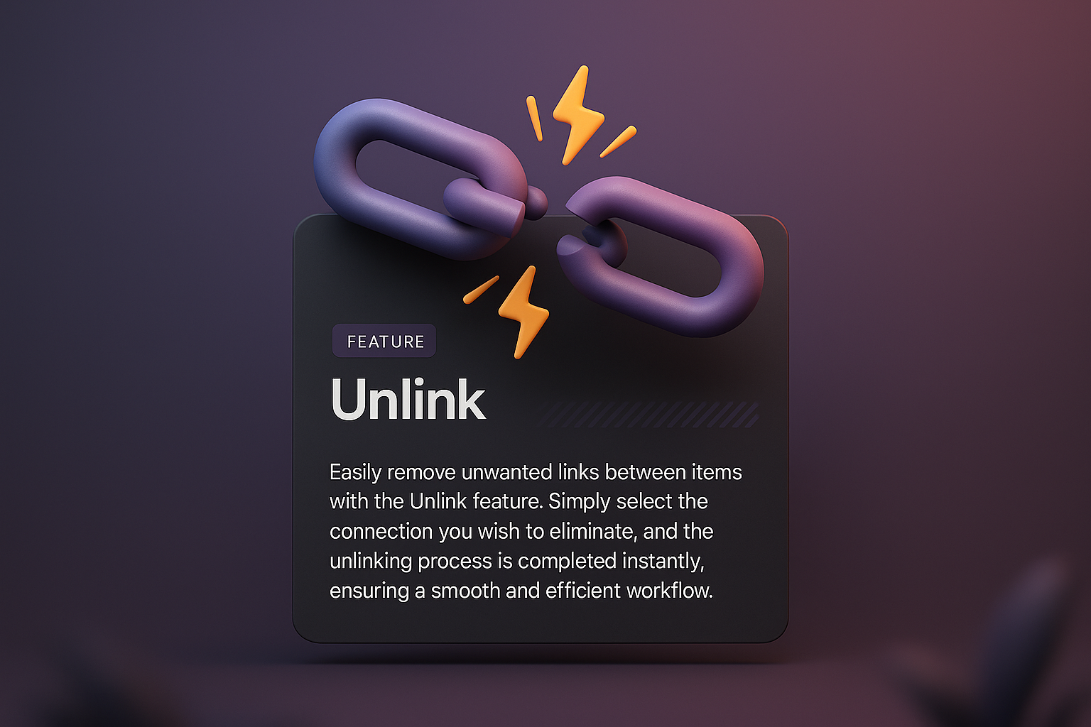 3D Web Design Illustration Featuring Unlink Feature