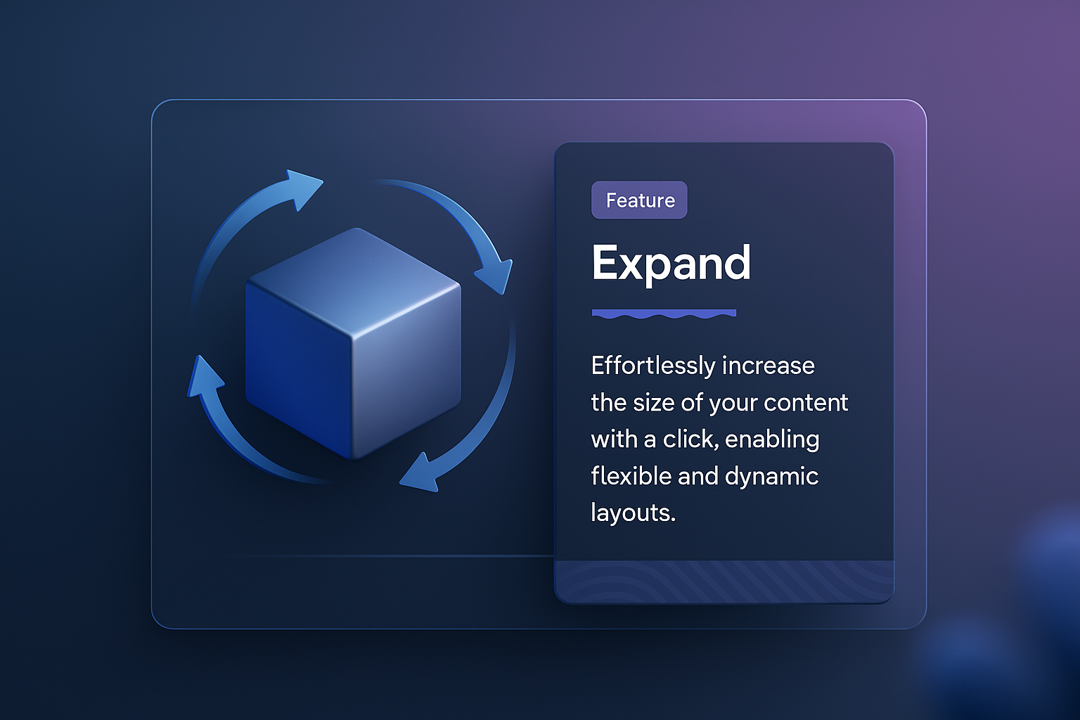 3D Web Design Concept Featuring Expand Feature