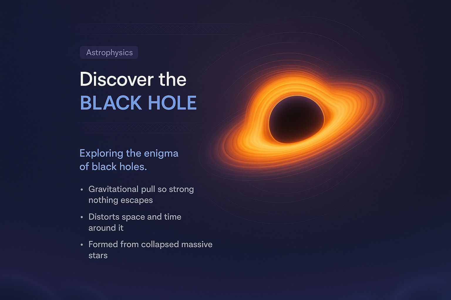 3D Illustration of a Black Hole with Astrophysical Insights