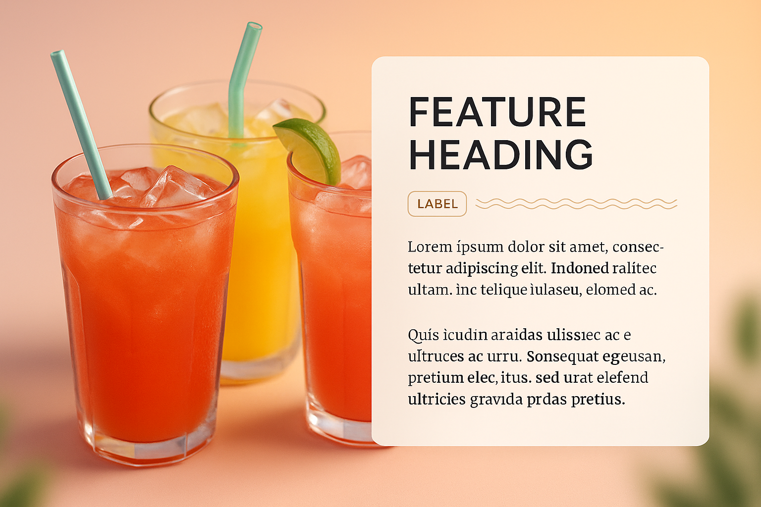 Vibrant Cocktails with Straws in a Stylish Presentation