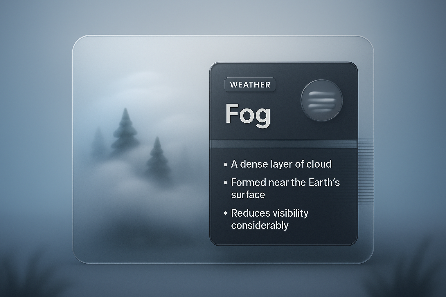 Fog-Themed 3D Design with Transparent Elements