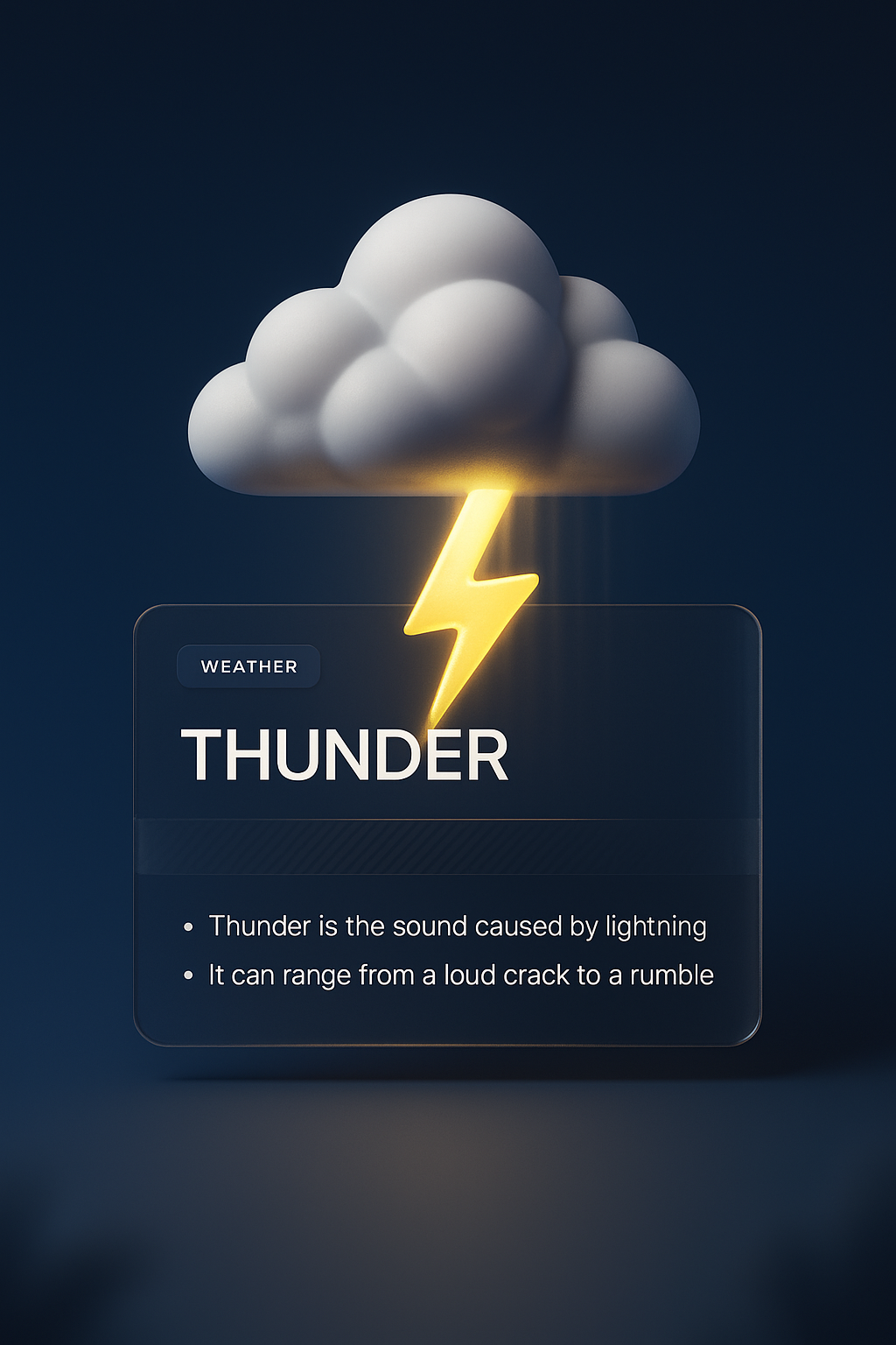 3D Illustration of Thunder with Gradient Background