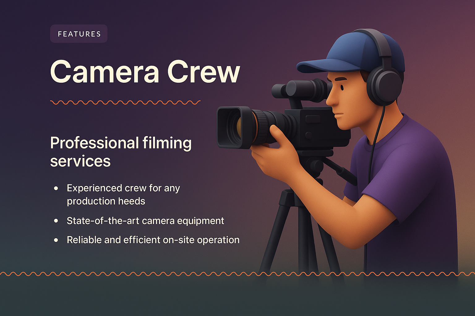 Camera Crew 3D Design for Professional Filming Services