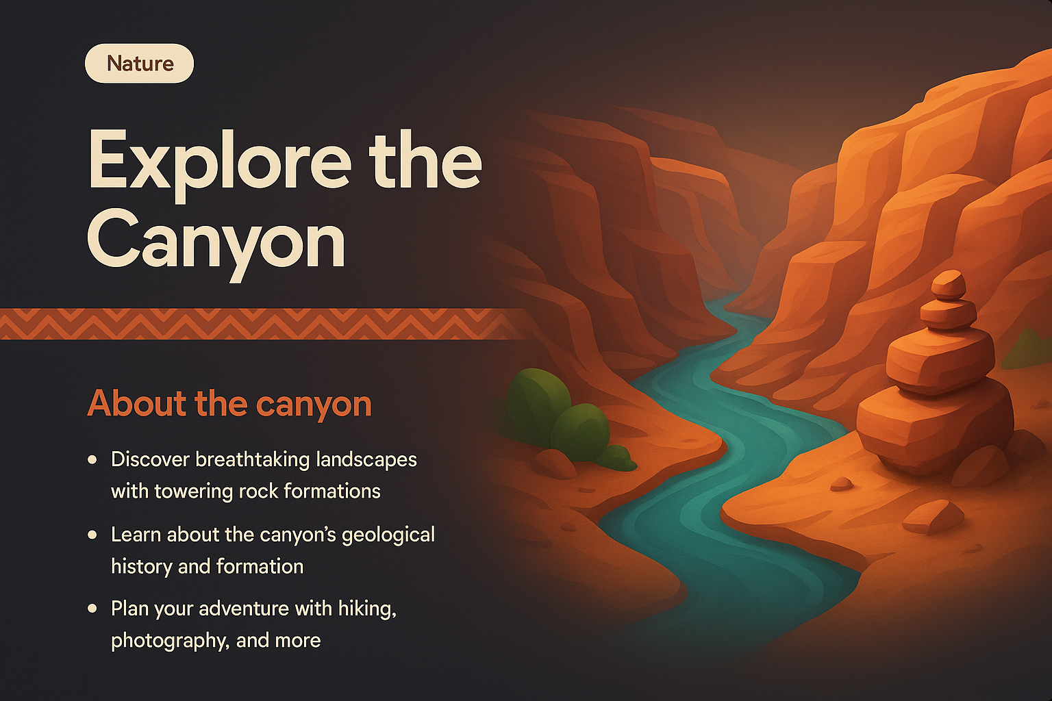 Explore the Canyon: A Stunning 3D Design Icon
