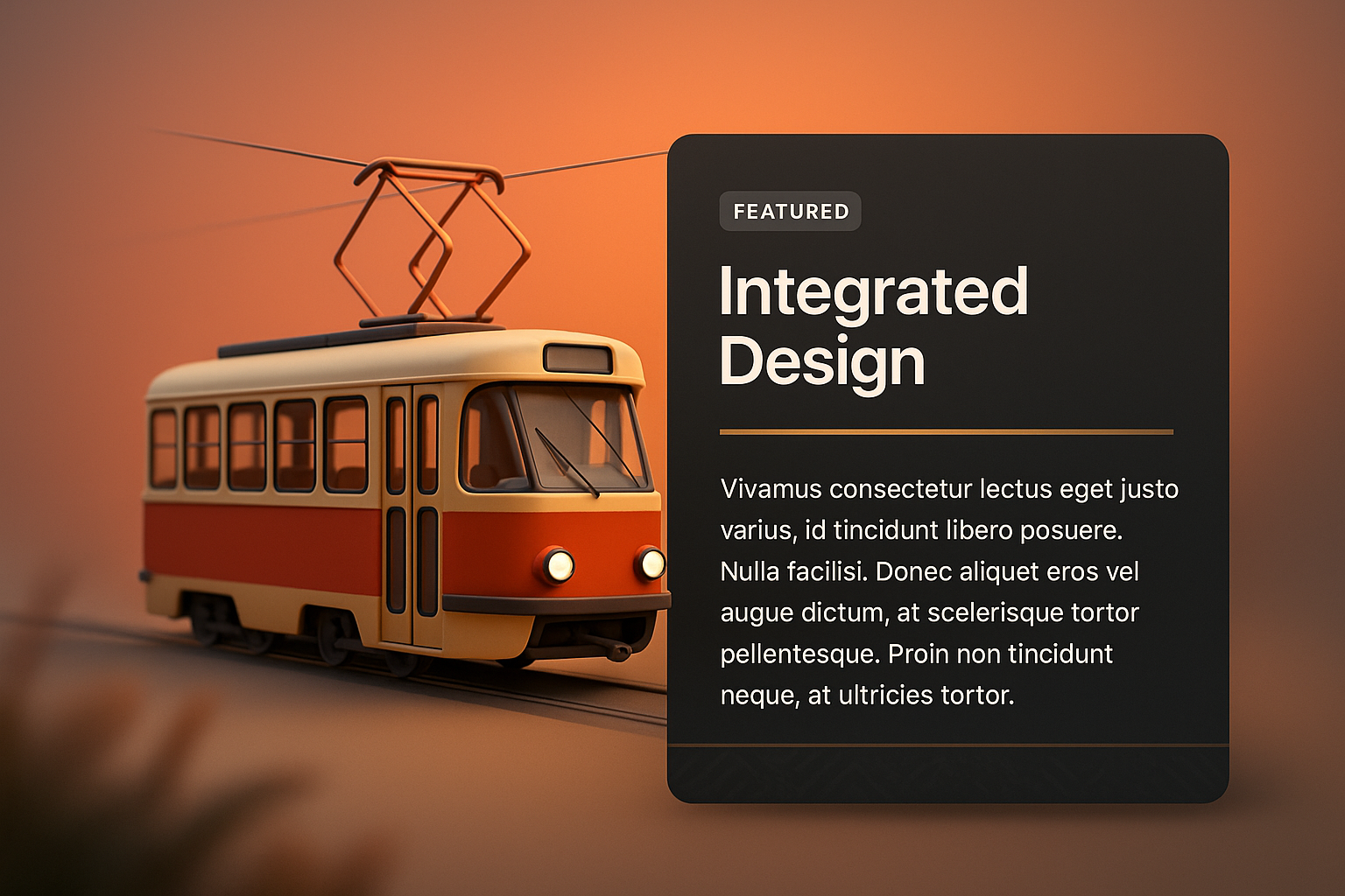 3D Tram Integration with Modern Design Elements
