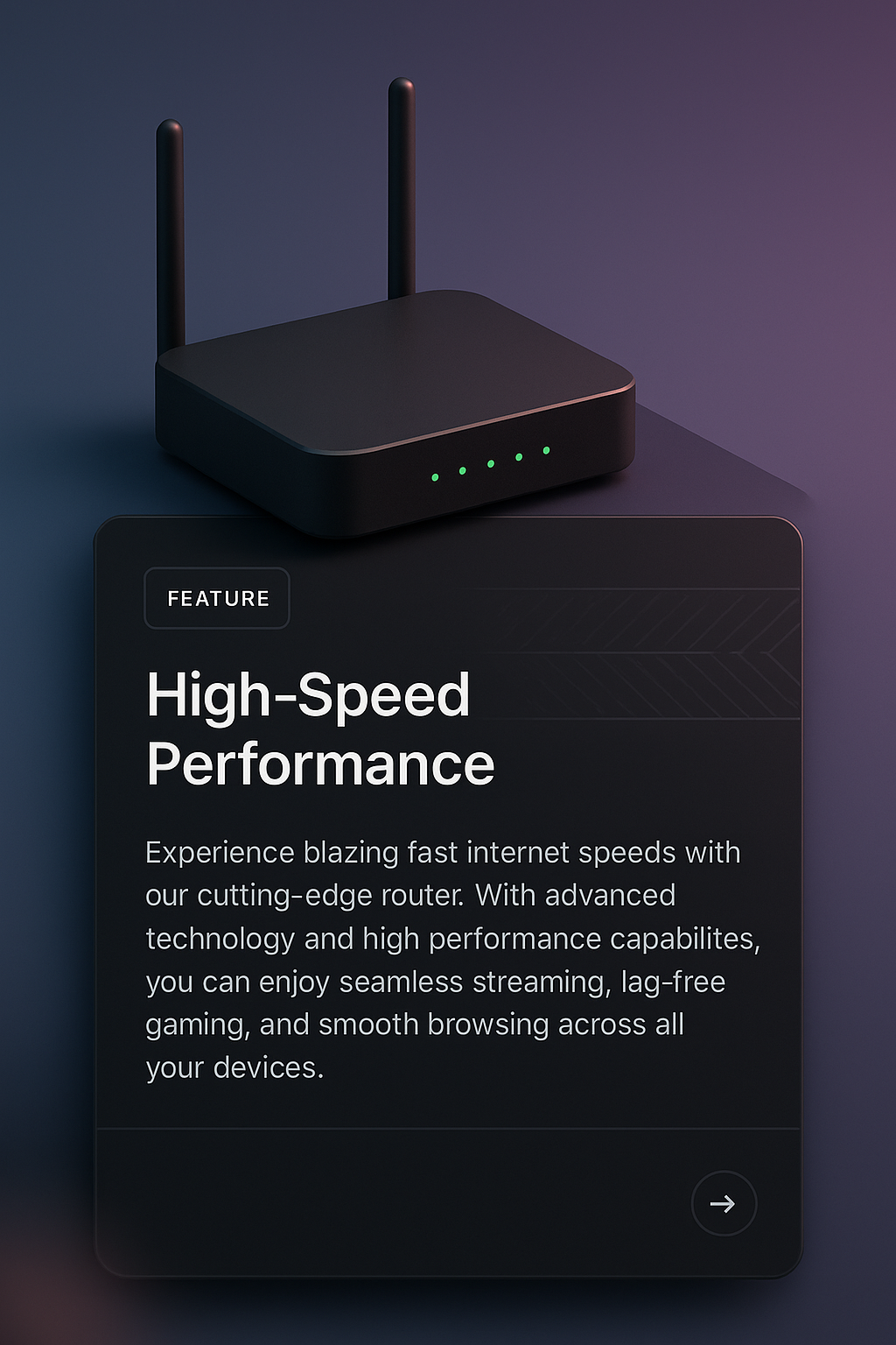 3D Router Illustration with Feature Highlight