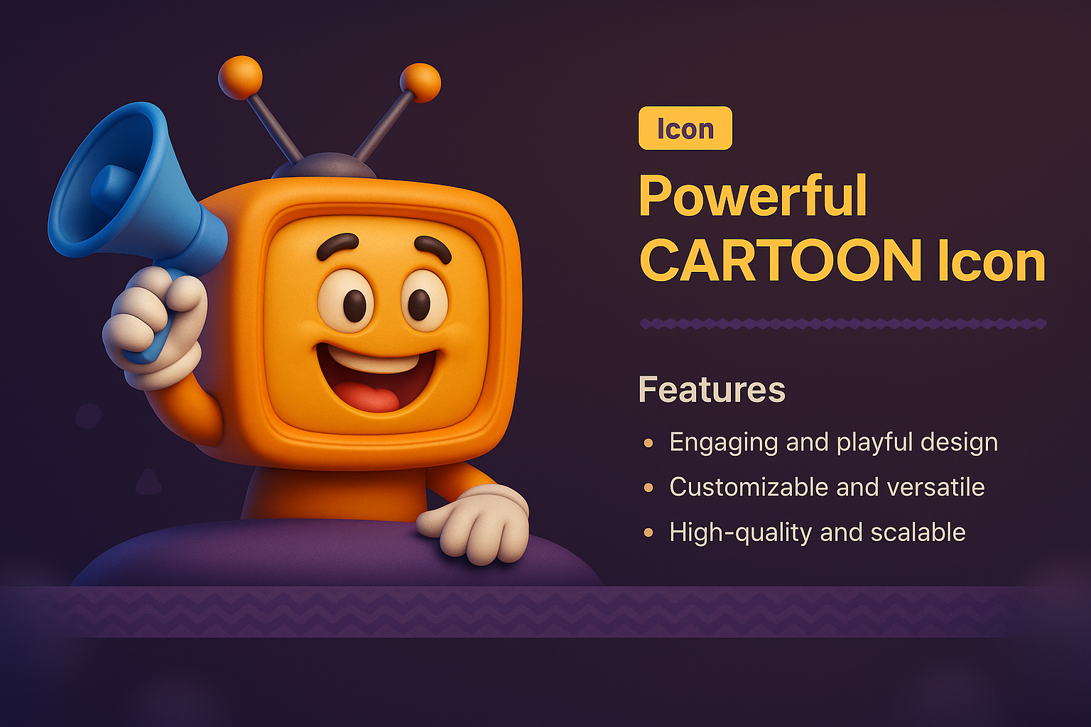 Engaging Cartoon Icon for Landing Page Design