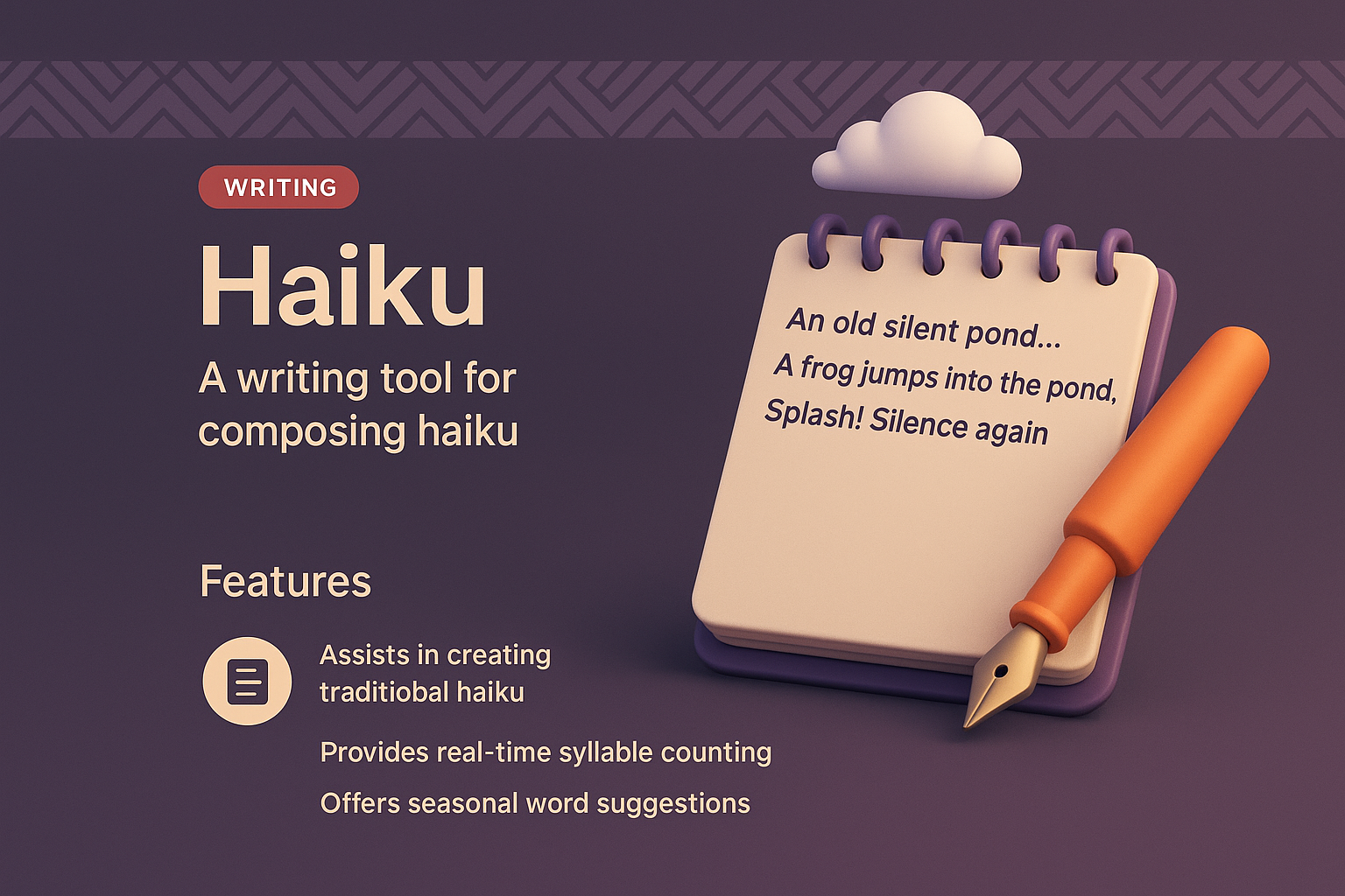 Creative Haiku Writing Tool with 3D Visualization