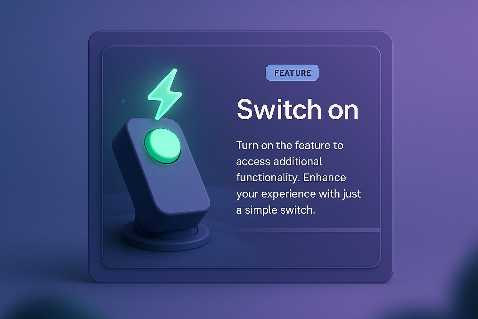 3D Illustration of a Switch Feature with Integrated Design Elements
