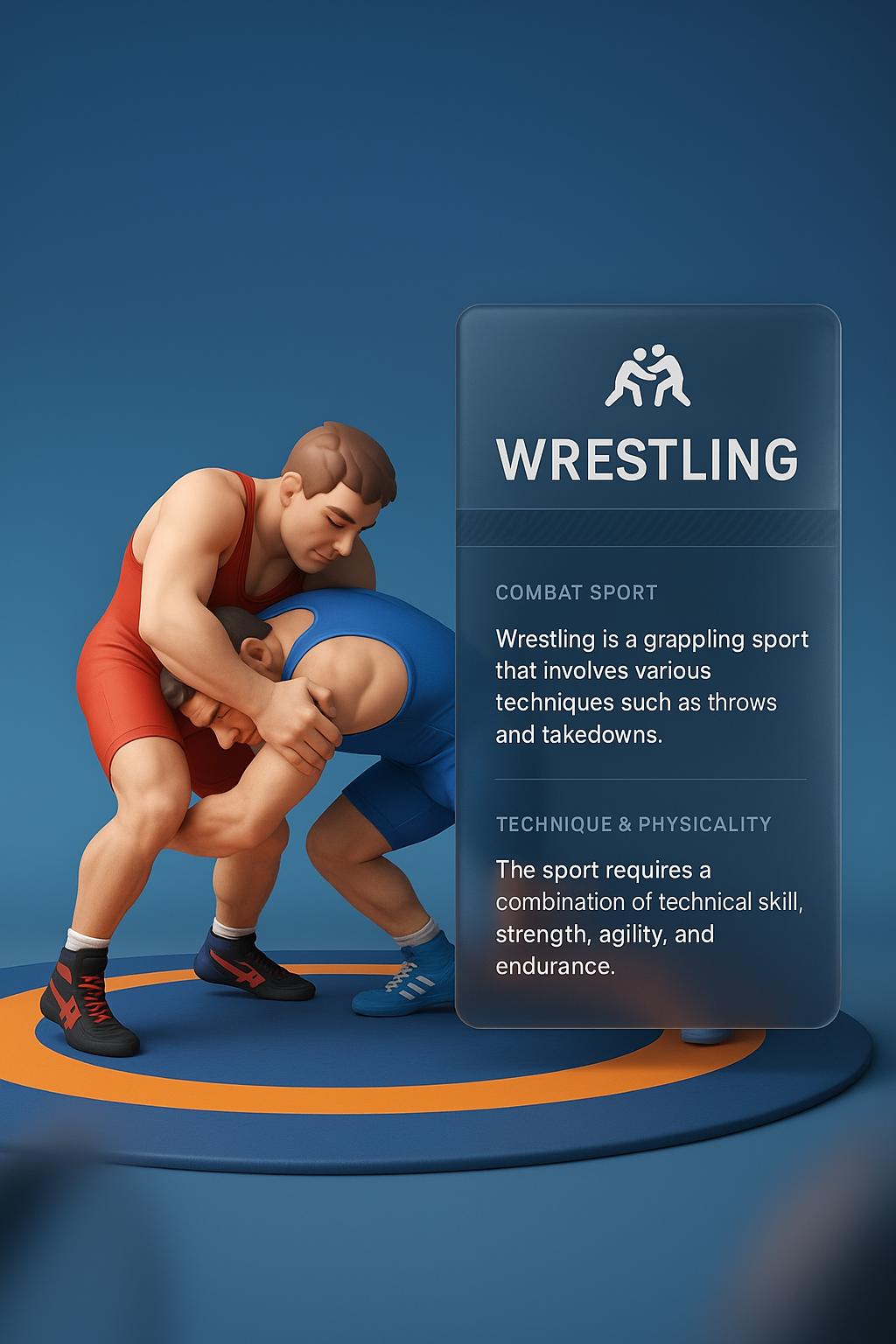3D Wrestling Illustration with Informative Blocks