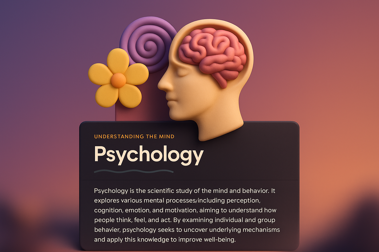 3D Illustration of Psychology Concepts for Web Design