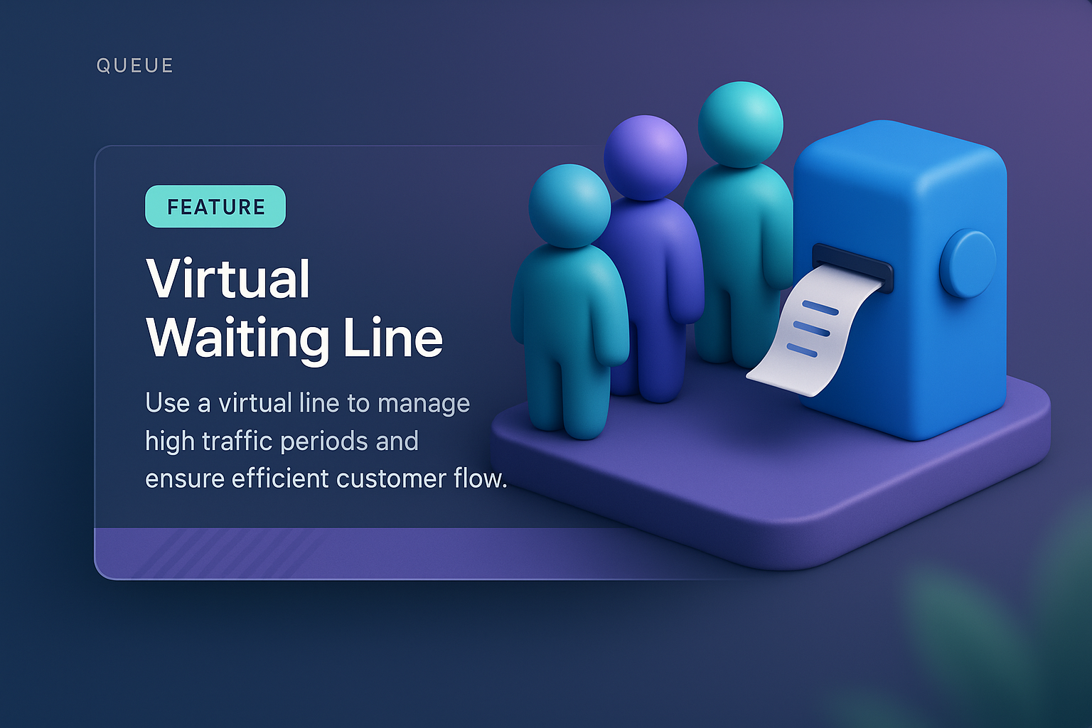 3D Illustration of a Virtual Waiting Line with Characters