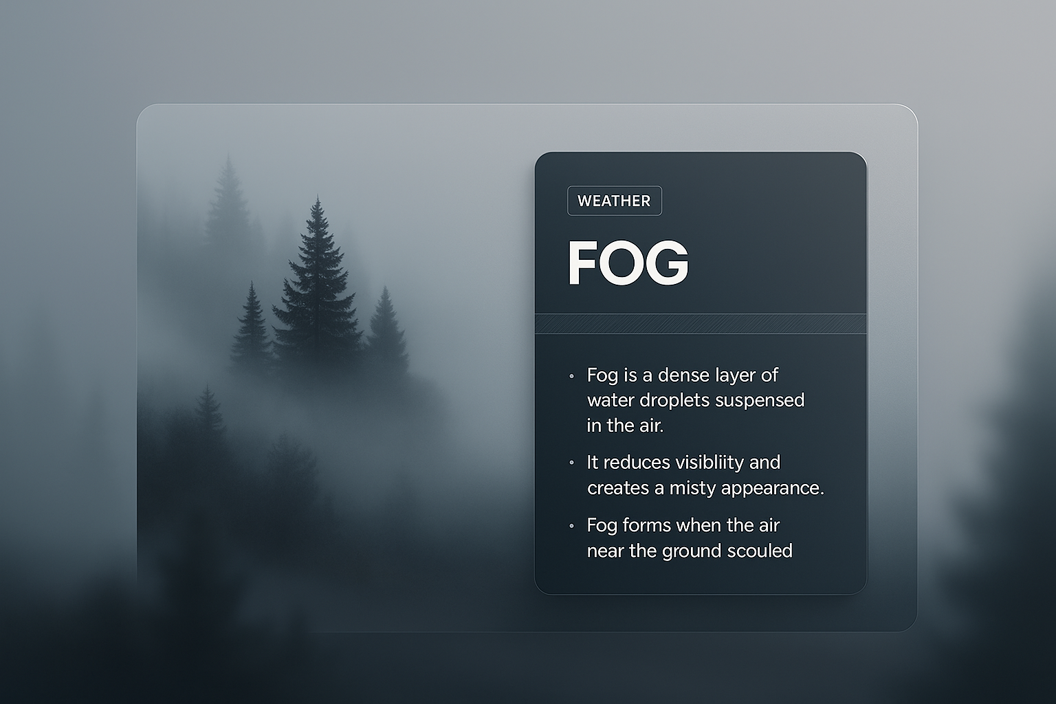Misty 3D Design Featuring Fog with Informative Overlay