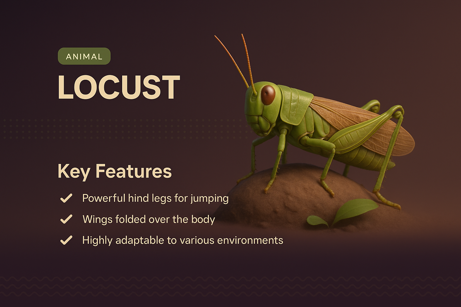 Stunning 3D Locust Illustration with Key Features
