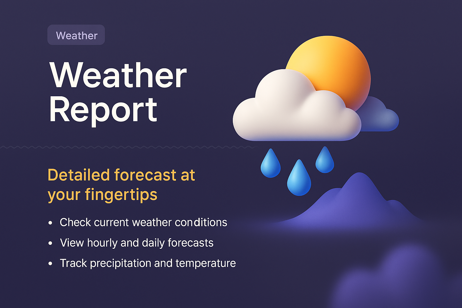Engaging Weather Report Landing Page Design