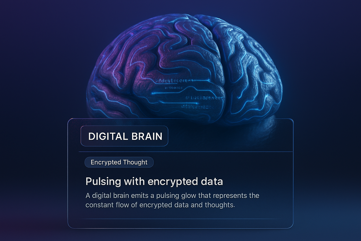 3D Digital Brain Pulsing with Encrypted Thought