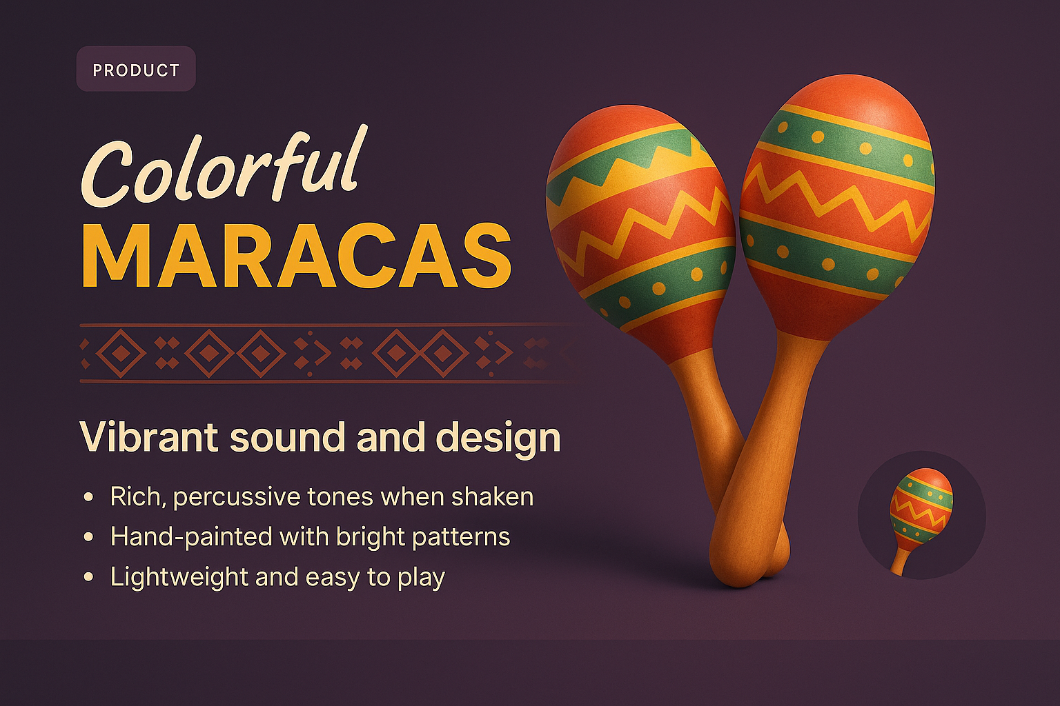 Vibrant 3D Maracas Illustration for Product Showcase