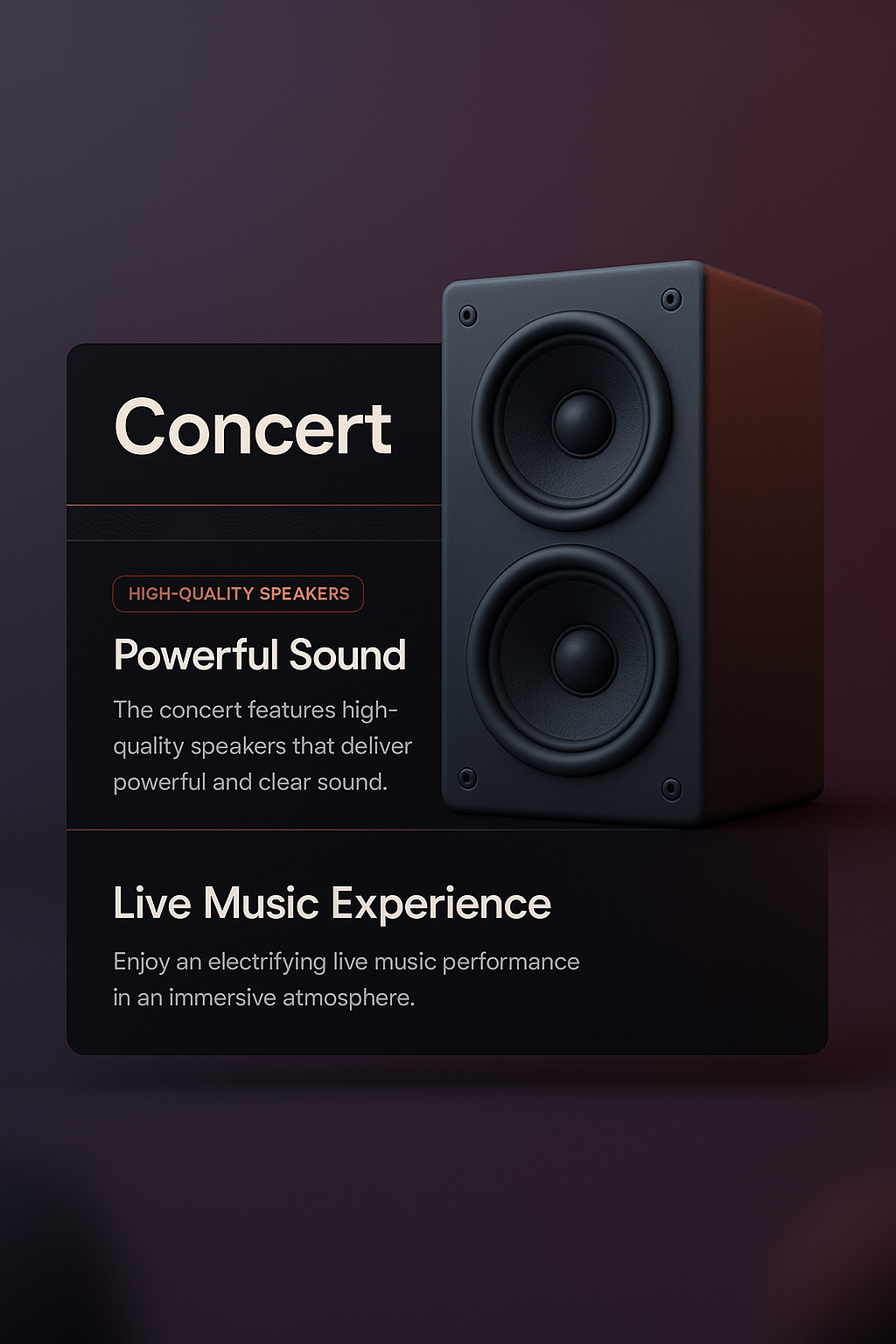 3D Illustration of a Concert Speaker with Engaging Design Elements