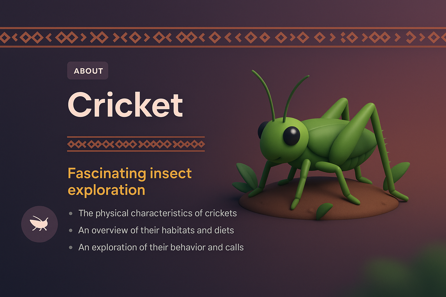 Cricket: Engaging Landing Page for Insect Exploration