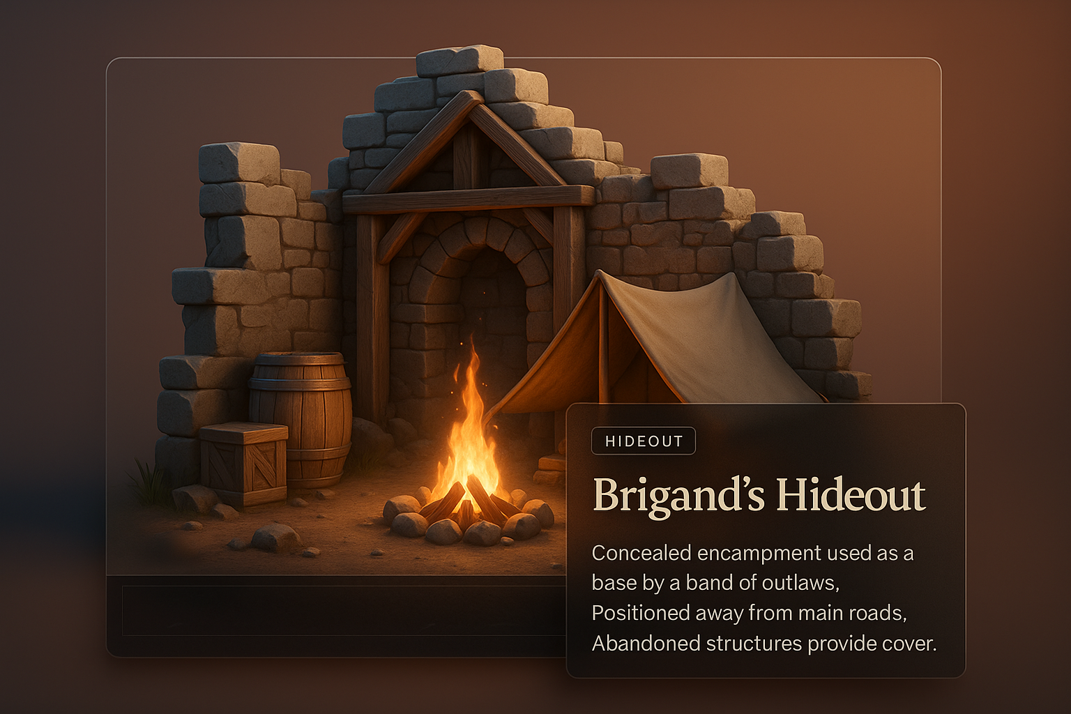 Brigand's Hideout: A Rustic Campfire Scene