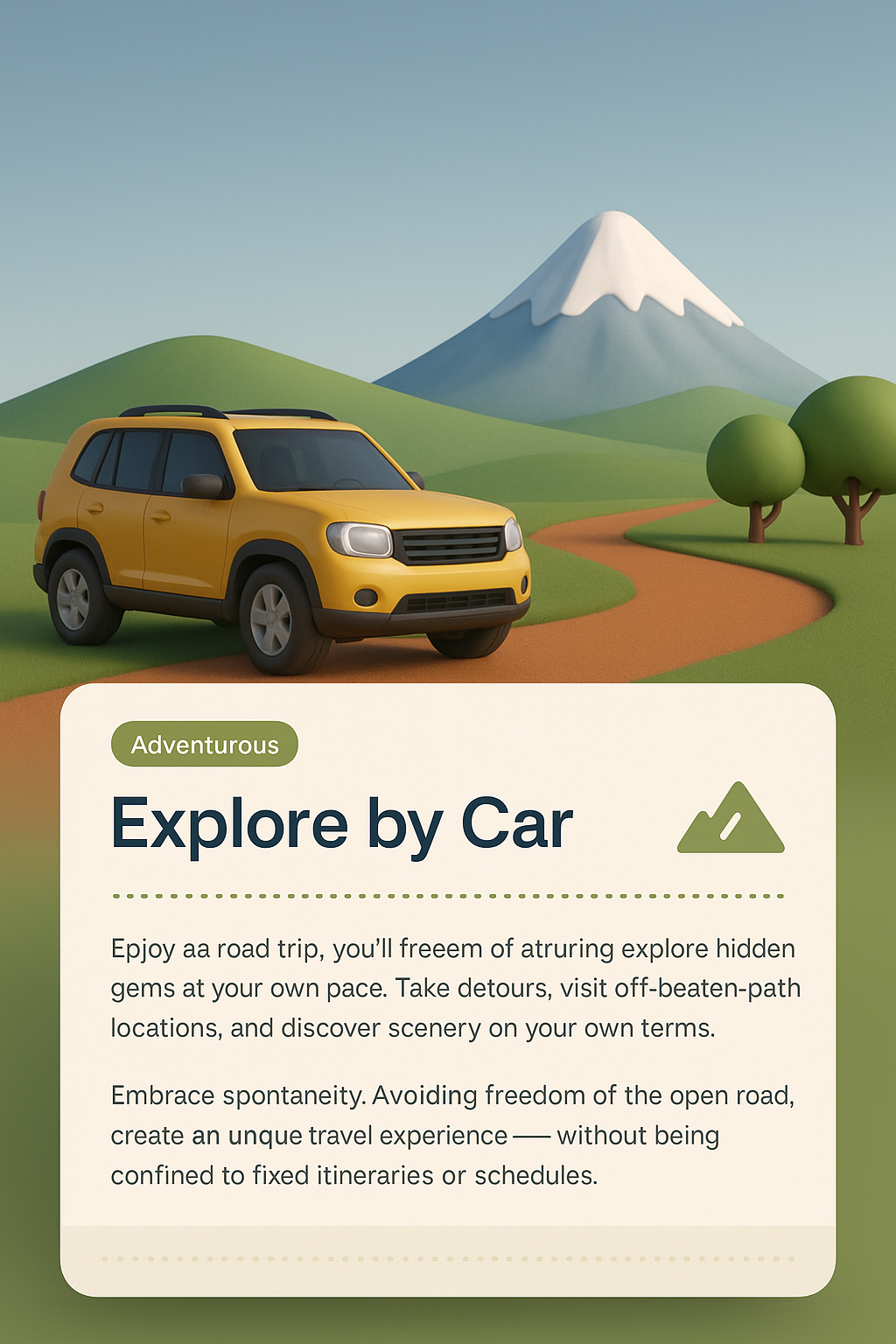 3D Web Design Concept for Adventure Travel