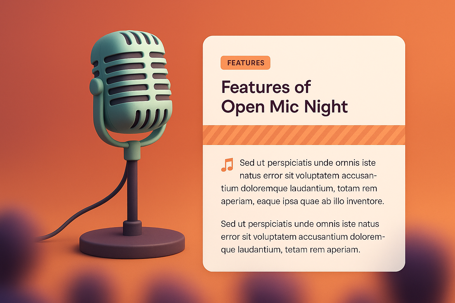 Open Mic Night Features - Captivating 3D Design