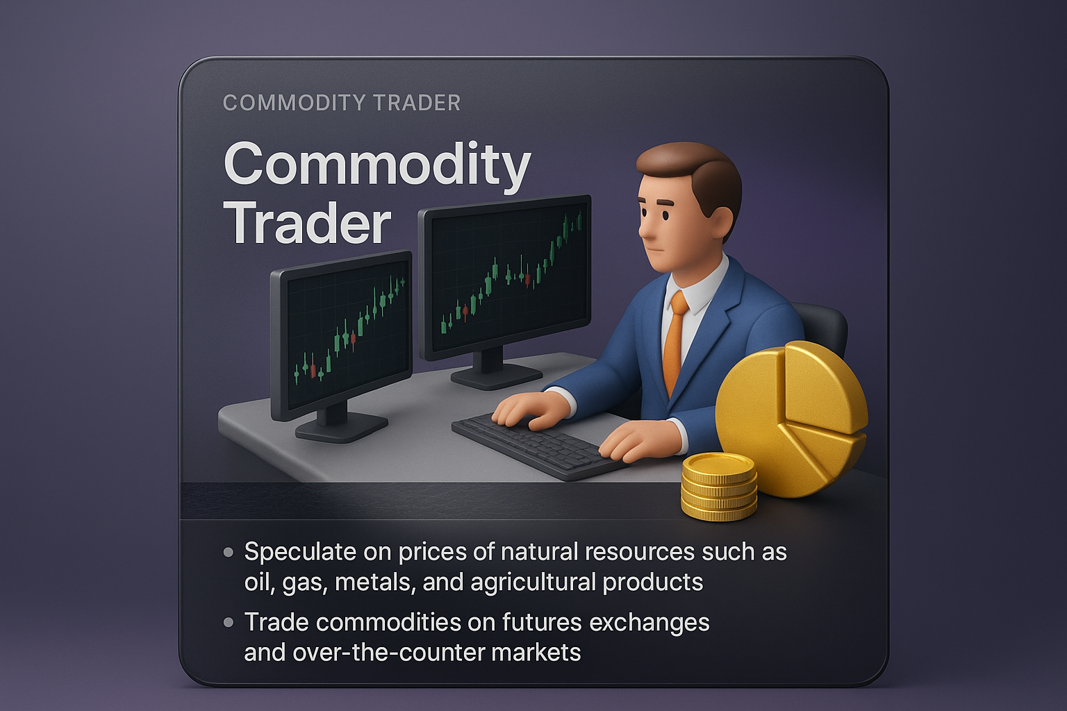 3D Visualization of a Commodity Trader in a Modern Setting