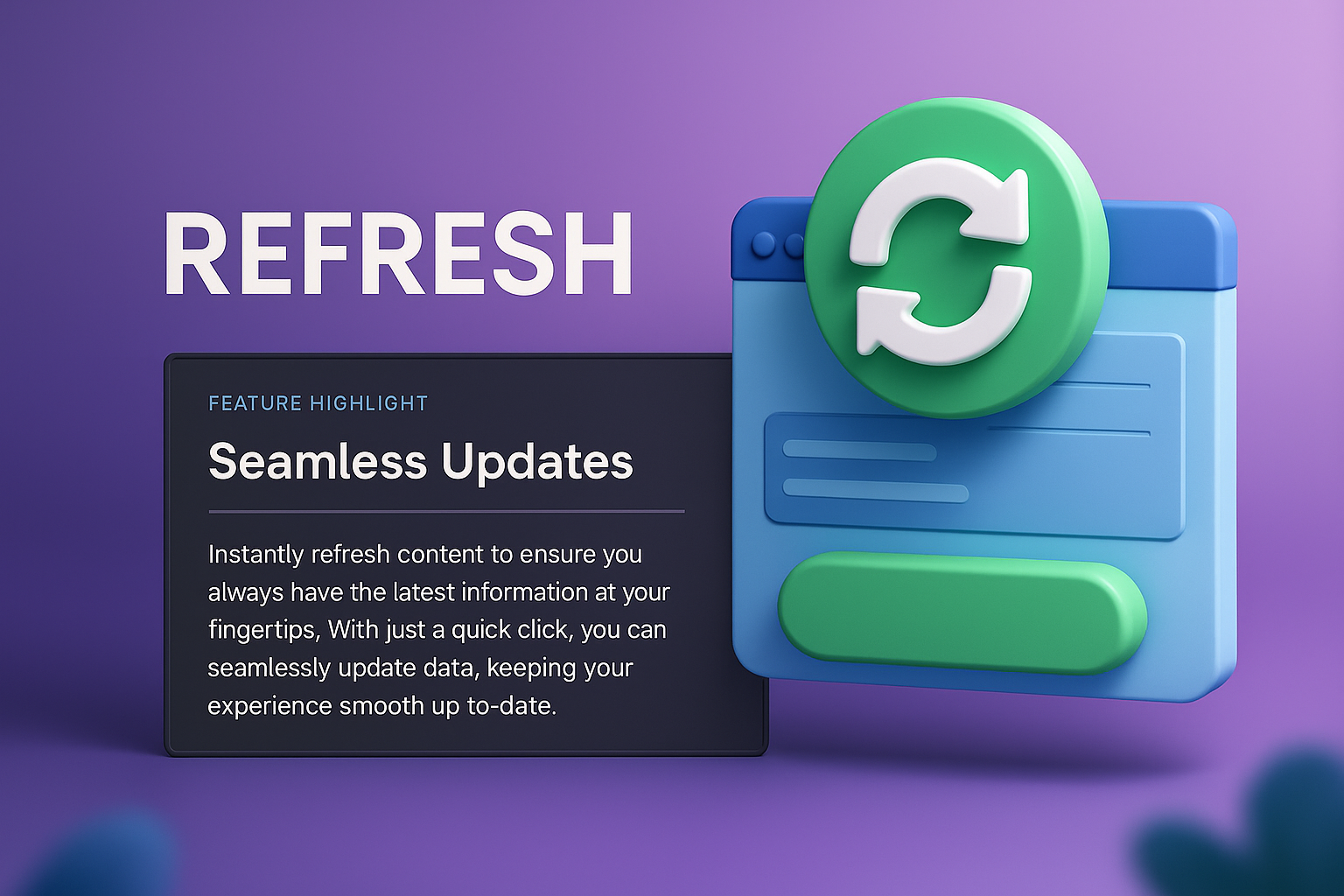3D Web Page Design Featuring Refresh Concept