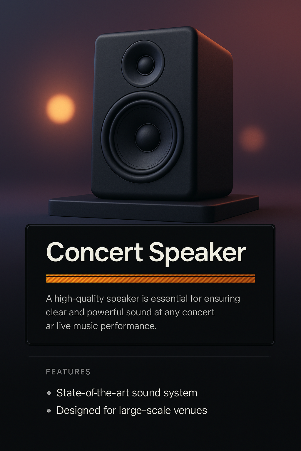 3D Illustration of a Concert Speaker for Event Promotion
