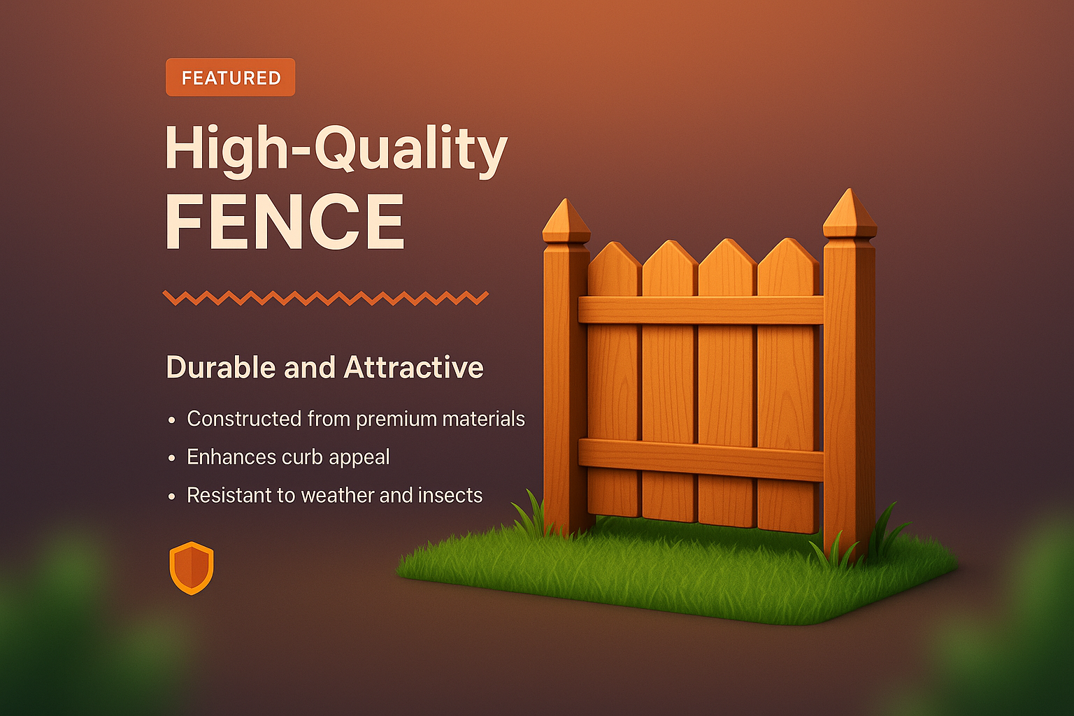3D Illustration of a High-Quality Fence for Landing Page