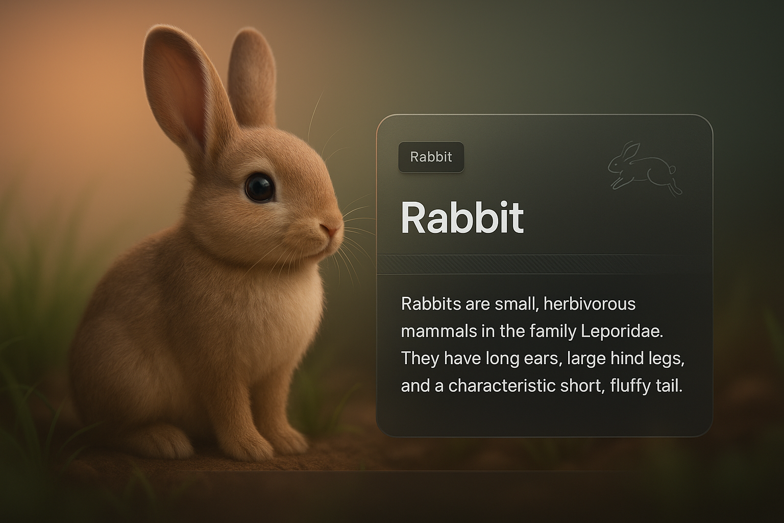 3D Illustration of a Rabbit with Web Design Elements