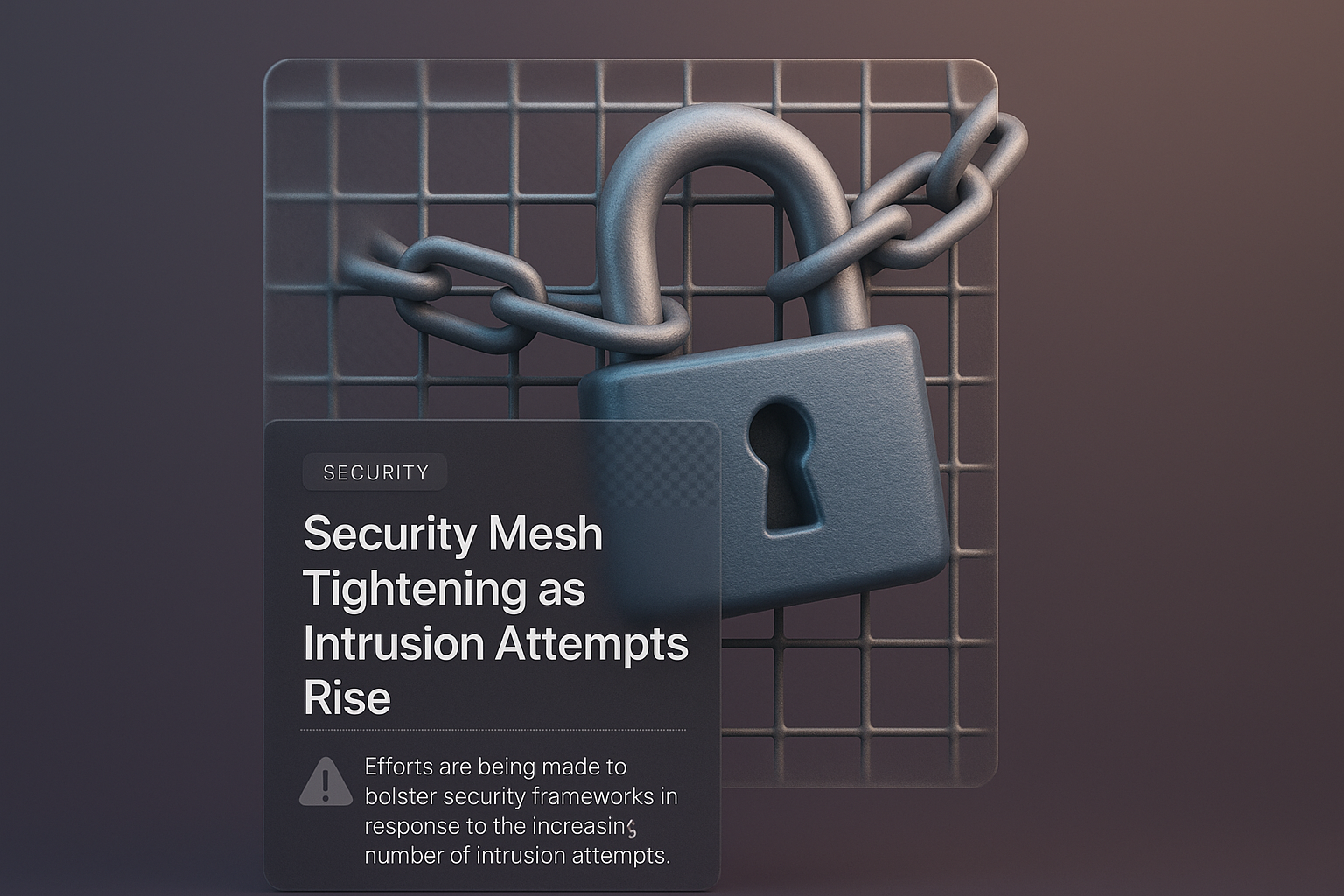 3D Illustration of Security Mesh Against Intrusion Attempts