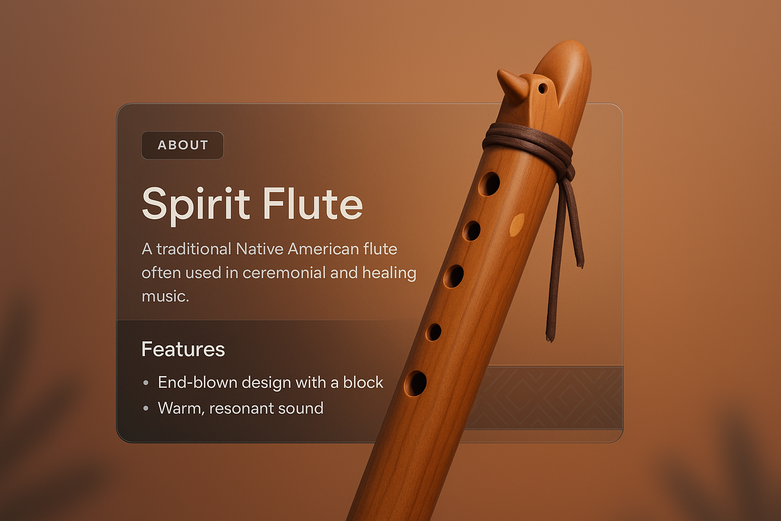 3D Design Featuring Spirit Flute with Modern Visual Elements