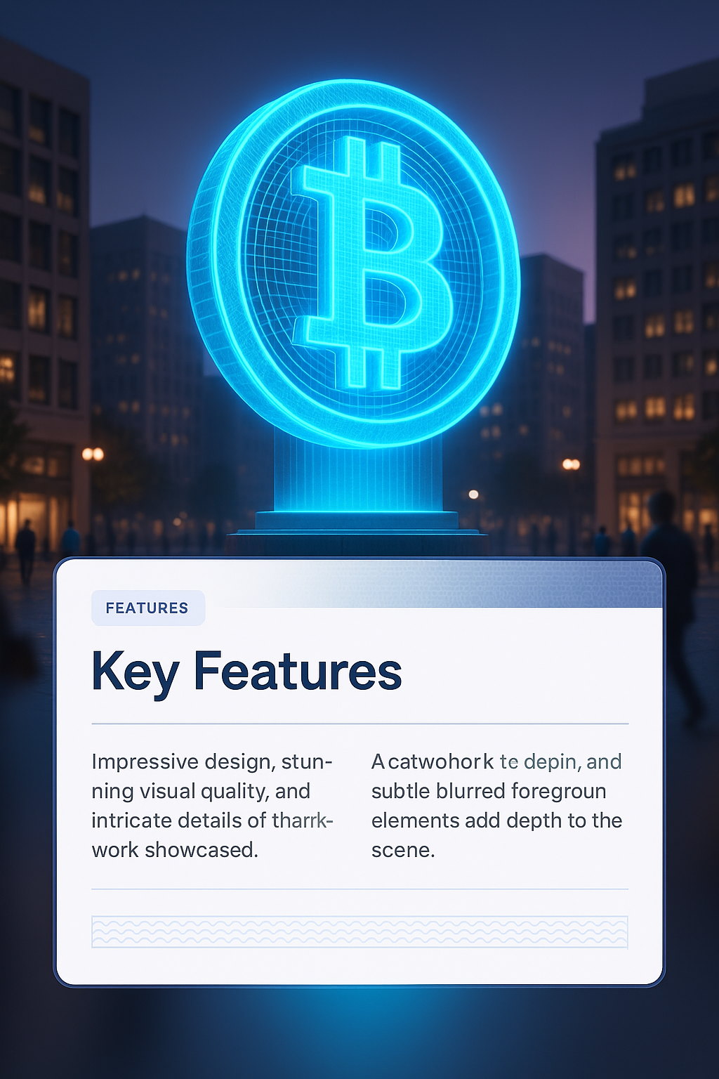 Giant Bitcoin Hologram Displayed in City Square