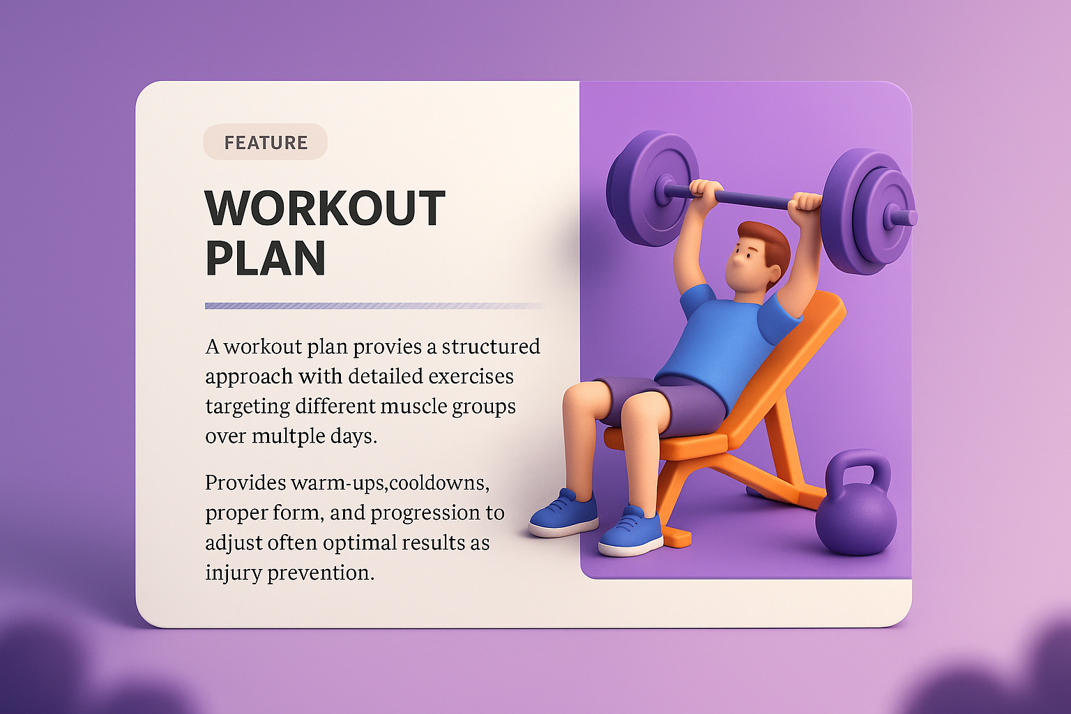 3D Infographic on Structured Workout Plans for Muscle Training