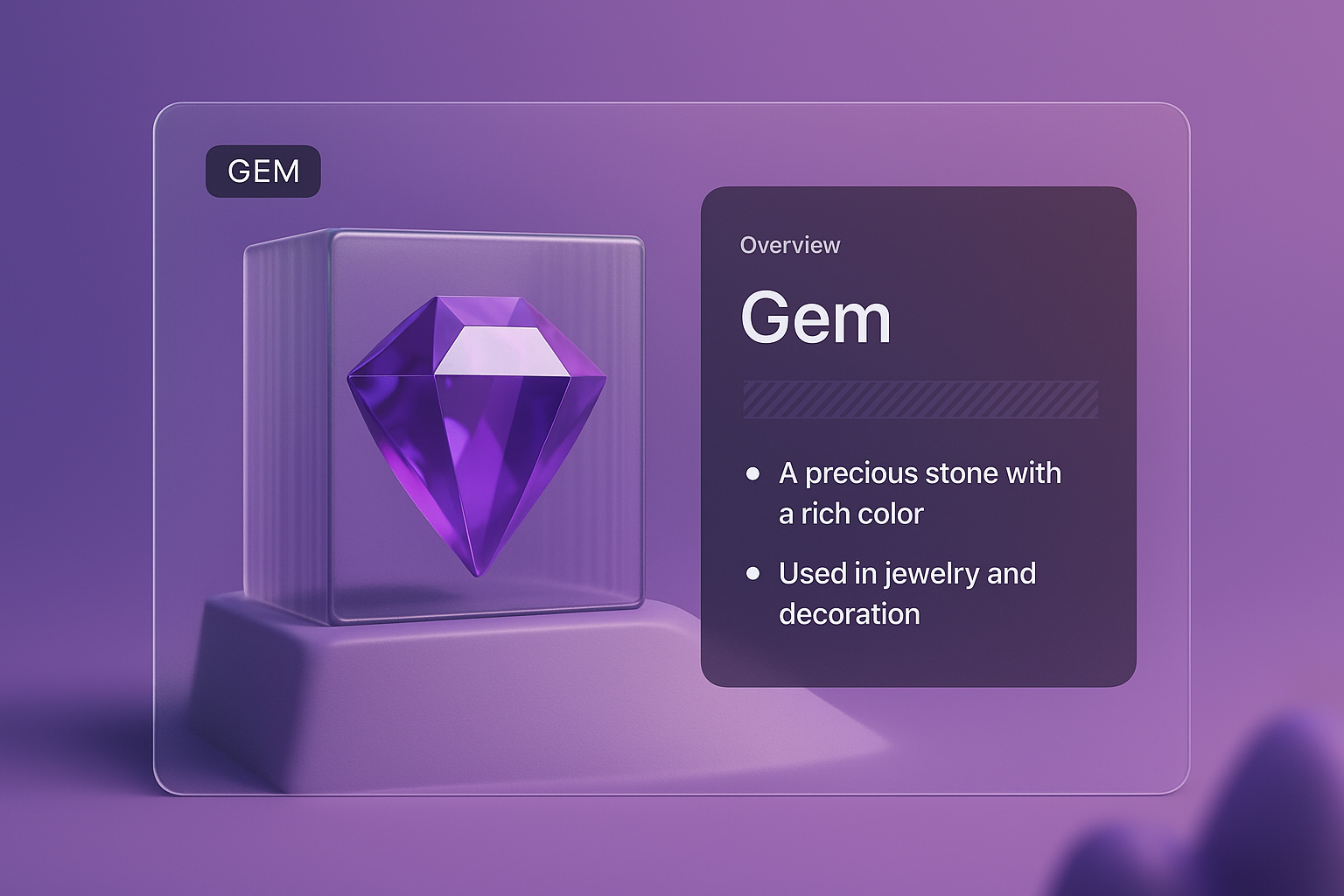 Stylish 3D Gem Illustration with Transparent Layer Effect