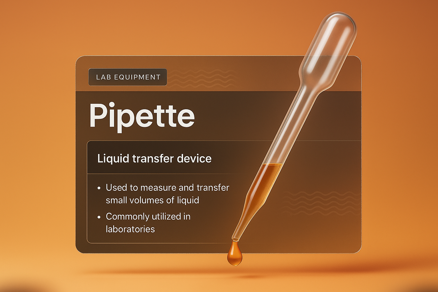3D Illustration of a Pipette with Modern Design Elements