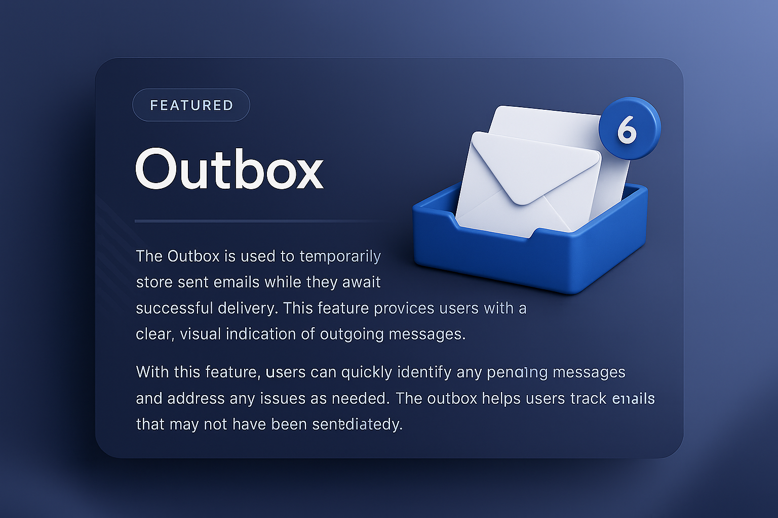 Outbox Feature Overview with 3D Illustration