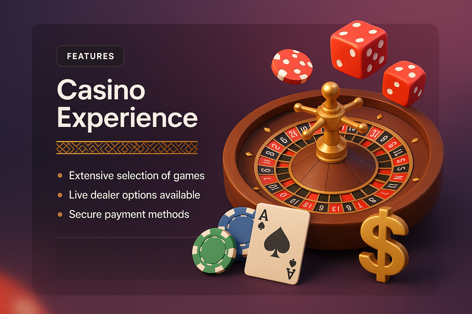 3D Casino Illustration Showcasing Features and Gaming Experience
