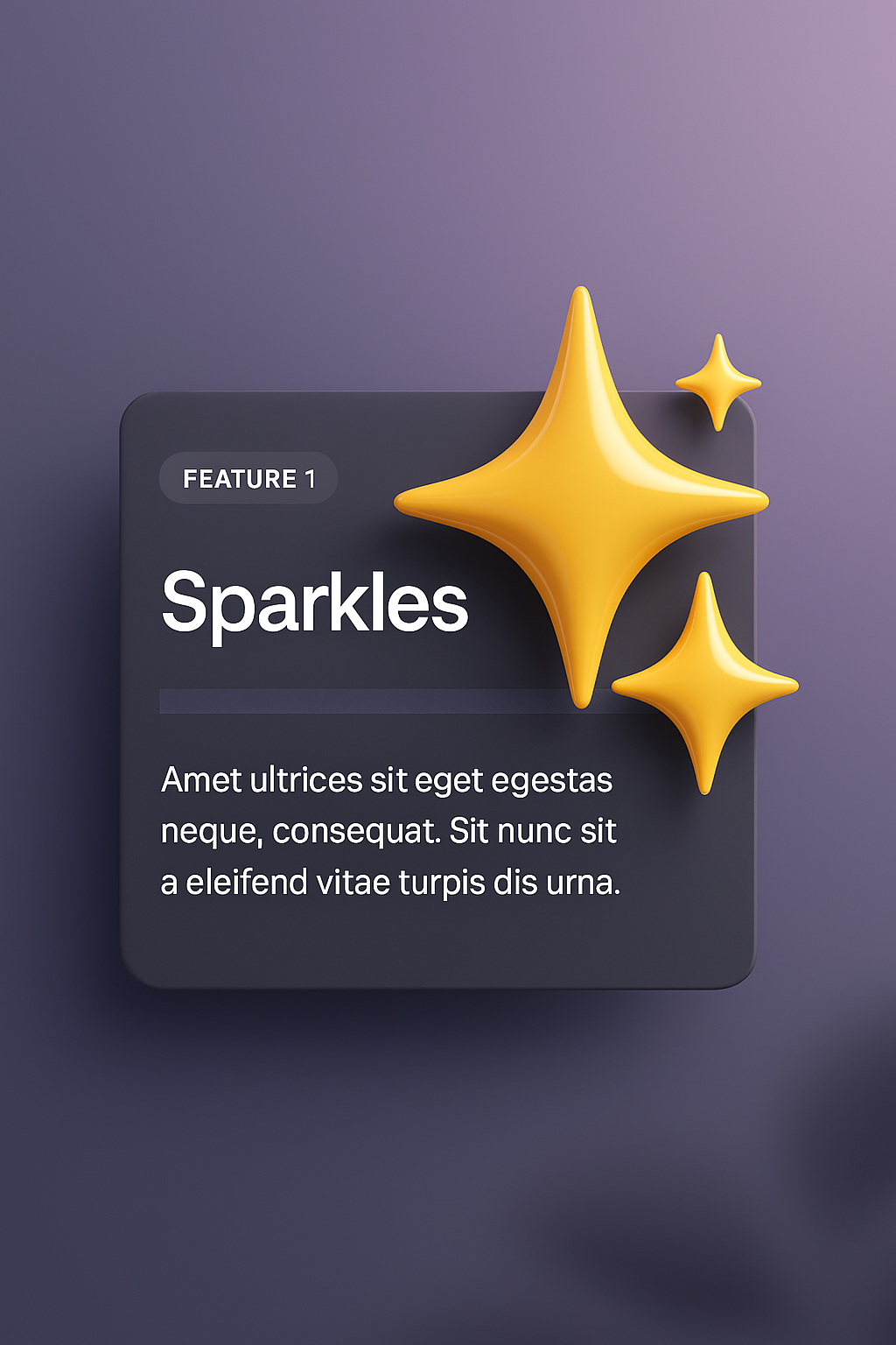 3D Golden Sparkles Illustration for UI Design