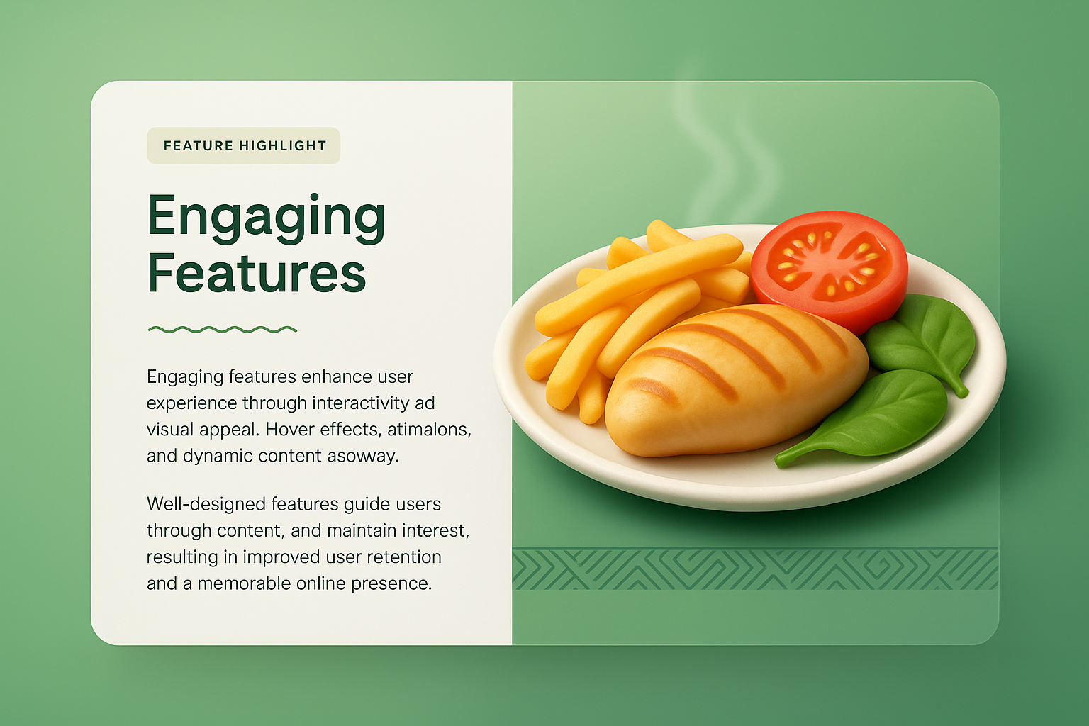 Food Presentation on a White Background for Catalog Use