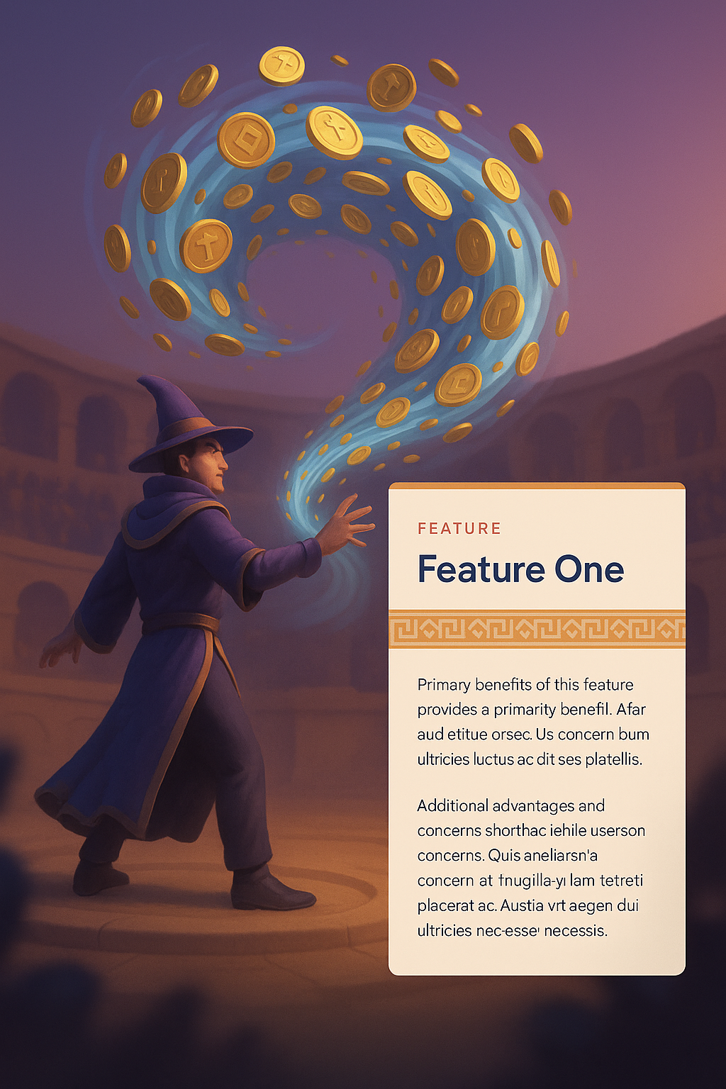 Magical Token Swirl by a Wizard in Arena