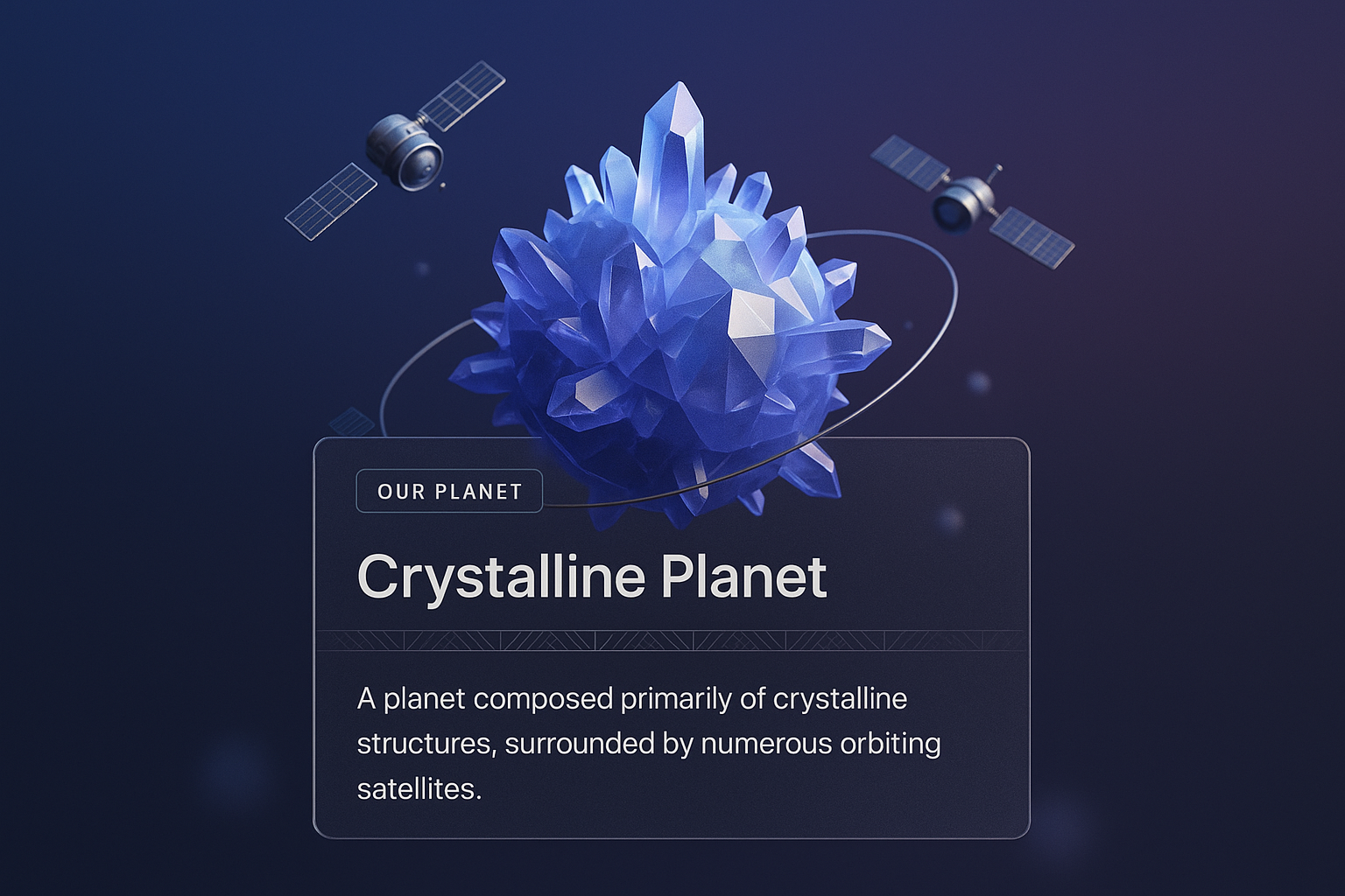 Crystalline Planet Oasis with Orbiting Satellites