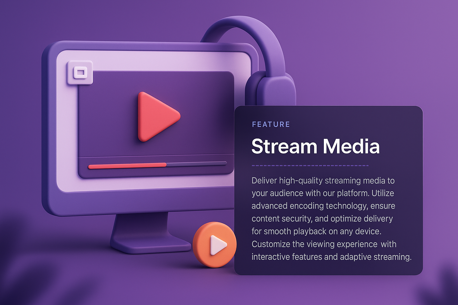 3D Streaming Media Web Page Design Concept