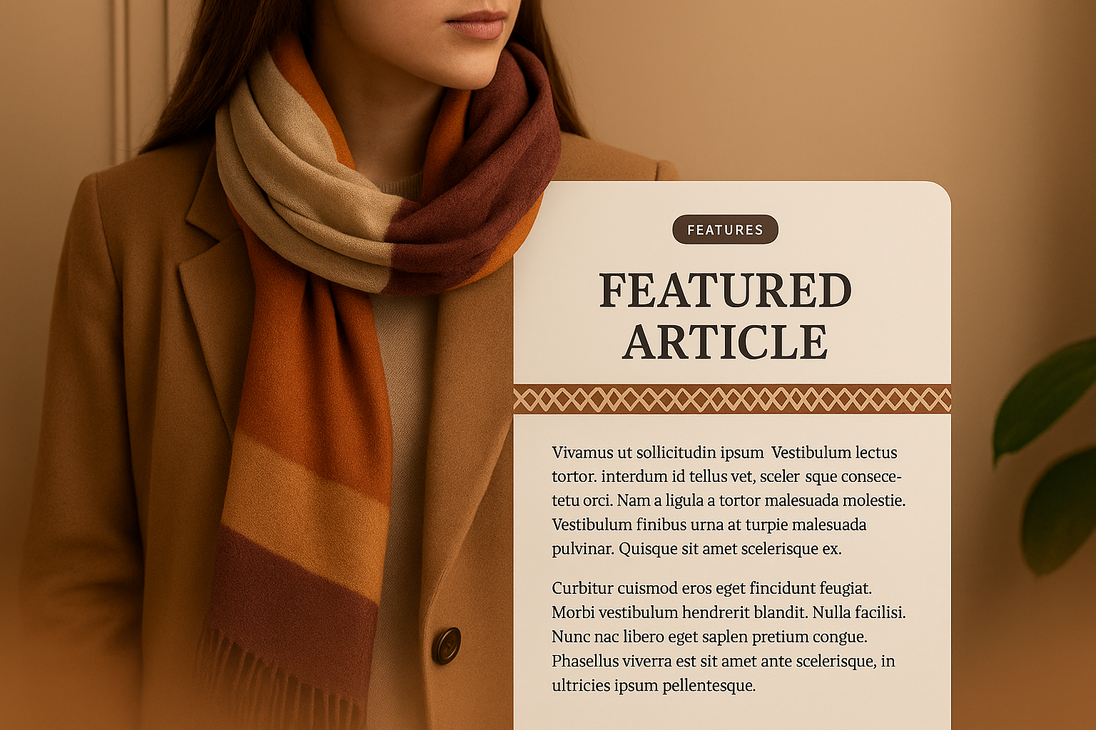 Stylish Scarf Accessory in Lifestyle Setting