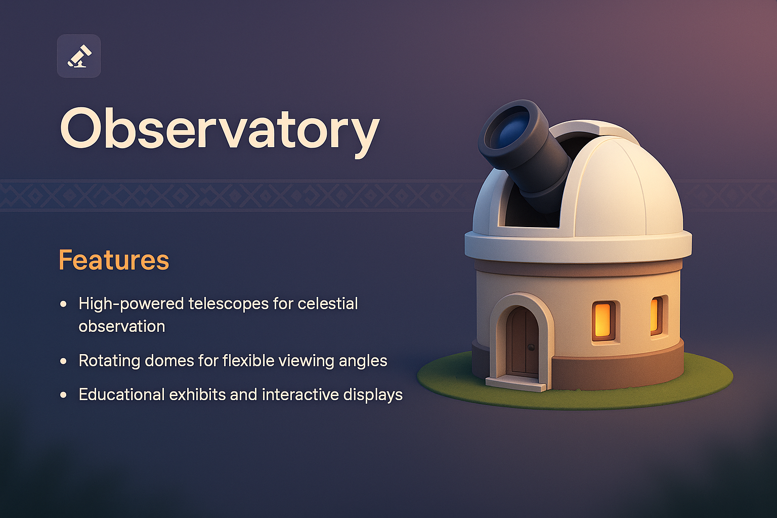 Landing Page Design for an Observatory with 3D Elements