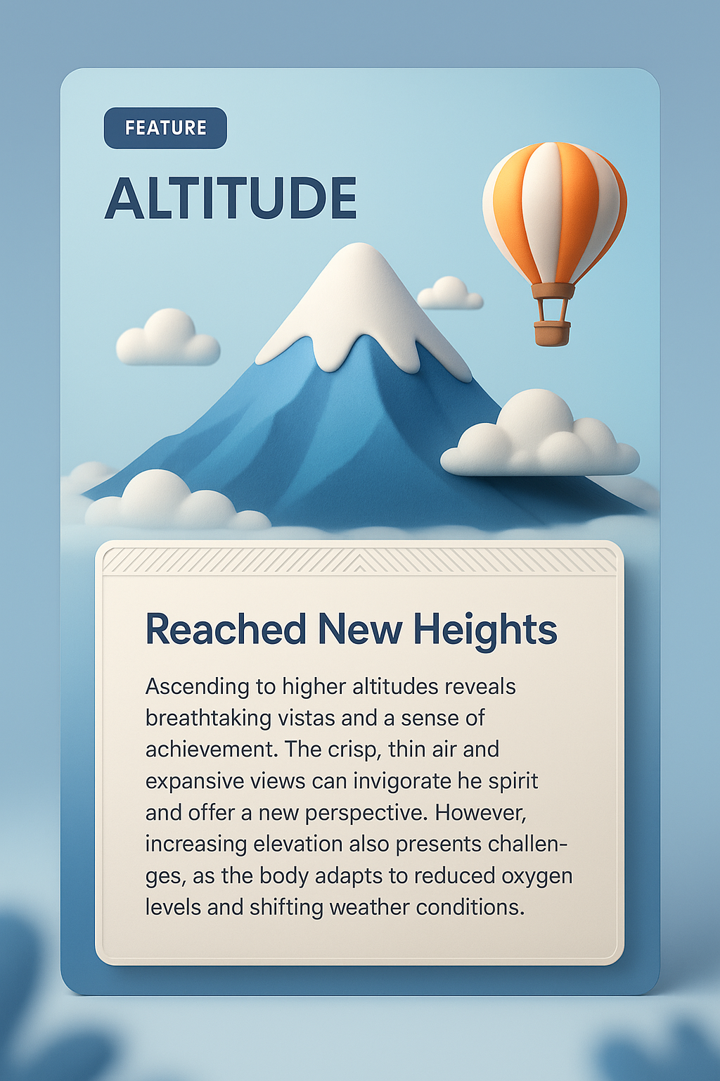 3D Illustration of Altitude Feature Page