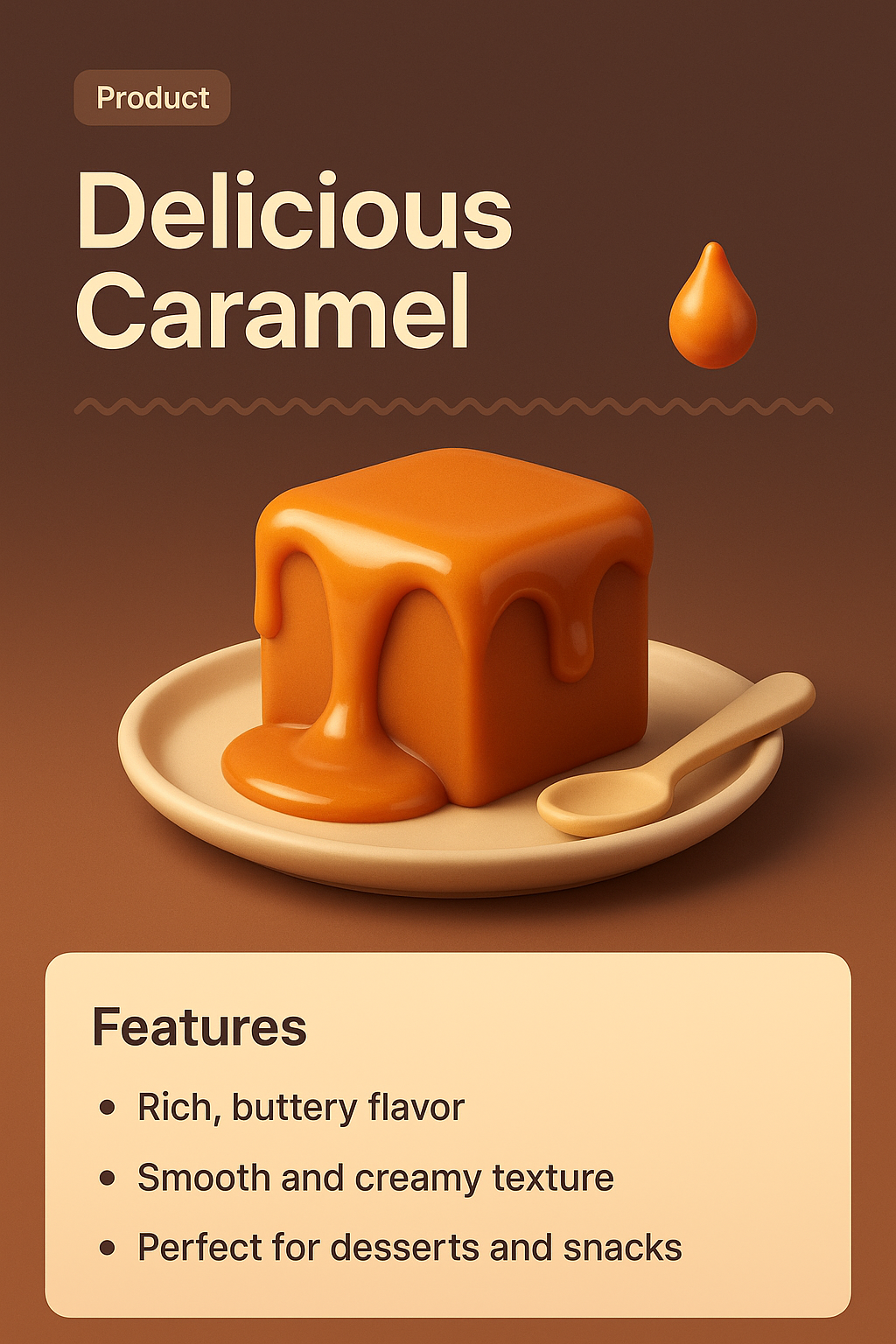 Delicious Caramel Landing Page Design