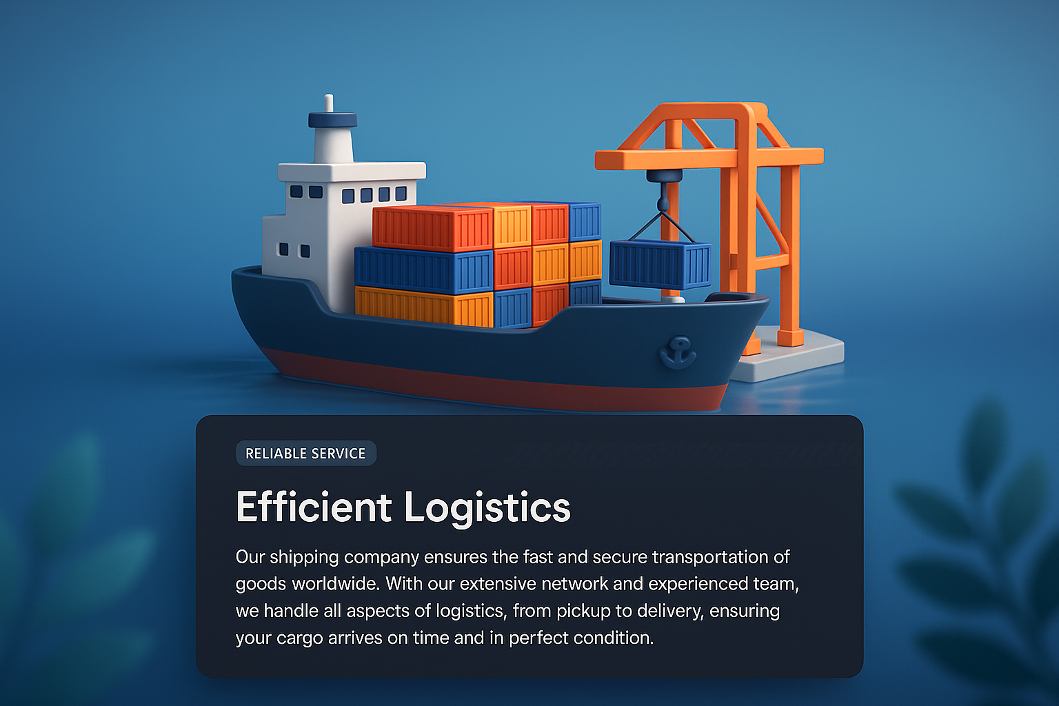 3D Illustration of Efficient Logistics and Shipping Services